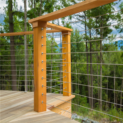 Balustrade en bois d'escalier de balcon, balustrade de câble pour l'escalier