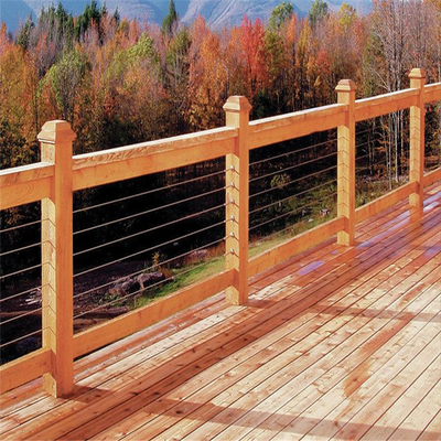 Balustrade en bois d'escalier de balcon, balustrade de câble pour l'escalier