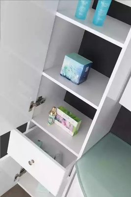 Vanité moderne de flottement de salle de bains de Cabinet dans brillant blanc de dessus en verre vert