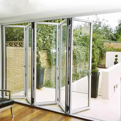 La porte se pliante en plastique adaptée aux besoins du client extérieure UPVC encadrent la conception en verre d'accordéon Bifold