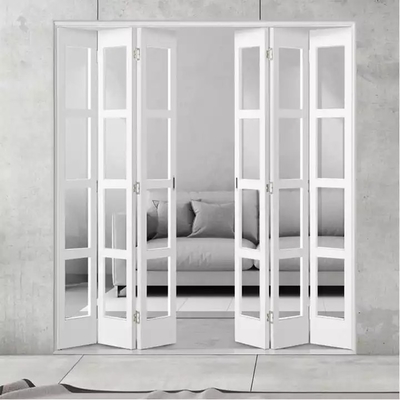 La porte se pliante en plastique adaptée aux besoins du client extérieure UPVC encadrent la conception en verre d'accordéon Bifold