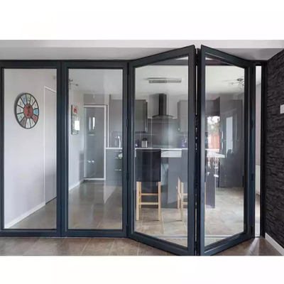 Glissement Bifold de patio en verre en aluminium extérieur imperméable de porte se pliante d'EPDM