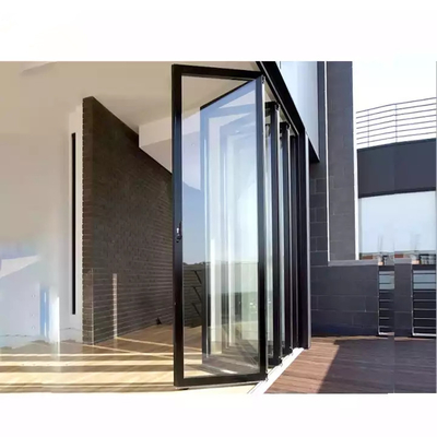 Glissement Bifold de patio en verre en aluminium extérieur imperméable de porte se pliante d'EPDM
