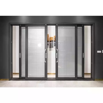 Portes coulissantes adaptées aux besoins du client de panneau multi moderne, portes en aluminium de cadre en verre d'humeur