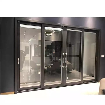 Portes coulissantes adaptées aux besoins du client de panneau multi moderne, portes en aluminium de cadre en verre d'humeur