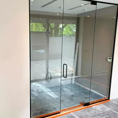 La porte Frameless en verre d'oscillation d'alliage d'aluminium, a gâché la double porte en verre commerciale