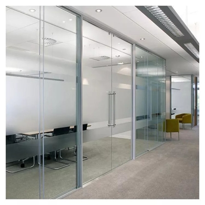 La porte Frameless en verre d'oscillation d'alliage d'aluminium, a gâché la double porte en verre commerciale