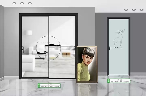 Portes modernes de verre trempé, portes en aluminium coulissantes imperméables de cadre