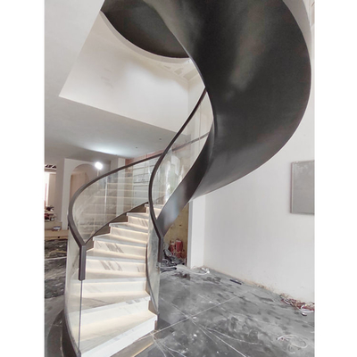 Escaliers en spirale d'économie de l'espace d'intérieur d'ODM d'OEM avec la balustrade en verre