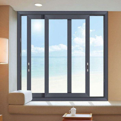 Vitrail de glissement en aluminium standard, fenêtre d'alliage d'aluminium de double couche