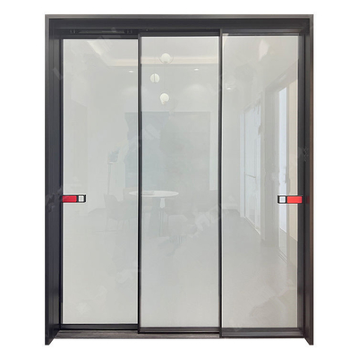 Système de poche en verre de porte coulissante de cadre en aluminium de salle de bains moderne intérieure
