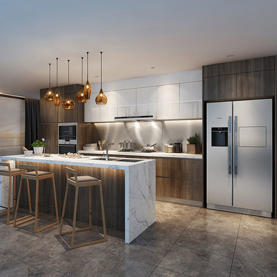 Meubles de luxe faits sur commande de cuisine de la CE, buffet de paquet plat