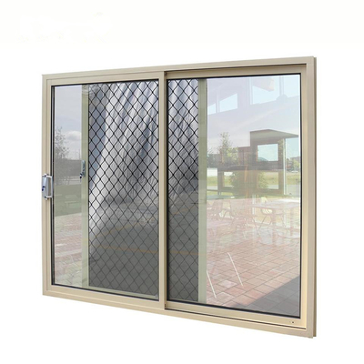 Double porte coulissante en verre en aluminium avec la maille de sécurité d'acier inoxydable