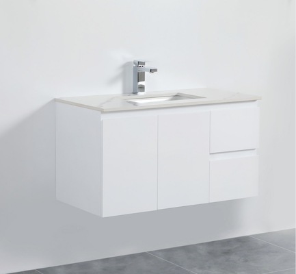 Cabinet de salle de bains de PVC d'hôtel, vanité fixée au mur imperméable de style moderne