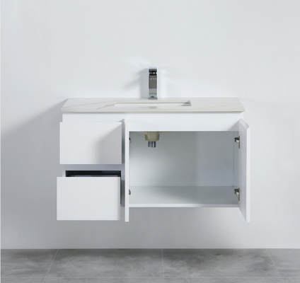 Cabinet de salle de bains de PVC d'hôtel, vanité fixée au mur imperméable de style moderne