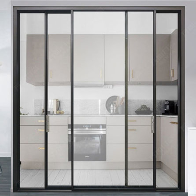Le double en aluminium moderne a glacé les portes coulissantes pour pousser et tirer l'ouverture