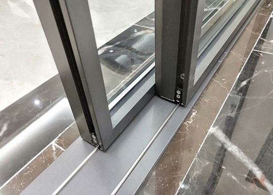 Le double en aluminium moderne a glacé les portes coulissantes pour pousser et tirer l'ouverture