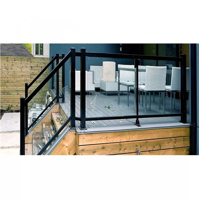 Balustrade extérieure adaptée aux besoins du client d'escalier de conceptions de balustrades en verre en aluminium de balcon