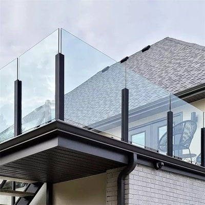 Balustrades modernes de balcon de verre feuilleté, courrier en verre d'acier inoxydable de balustrade
