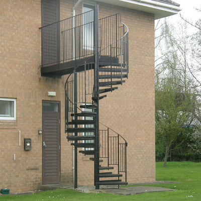 Taille adaptée aux besoins du client par escalier en spirale d'acier au carbone enduit extérieur de poudre