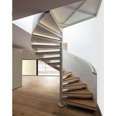 Escaliers en verre de luxe en spirale, escaliers en bois en spirale d'économie de l'espace