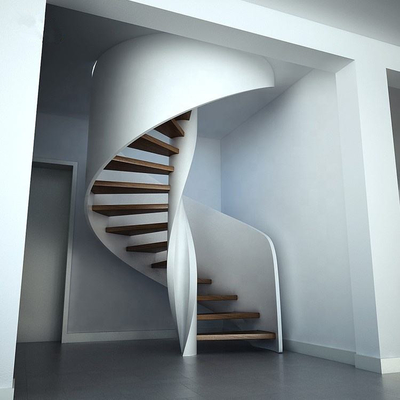 Escaliers en verre de luxe en spirale, escaliers en bois en spirale d'économie de l'espace