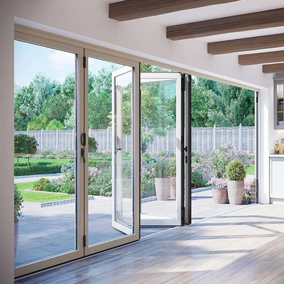 Plastique extérieur UPVC/porte pliante coulissante en verre de PVC protégeant du vent