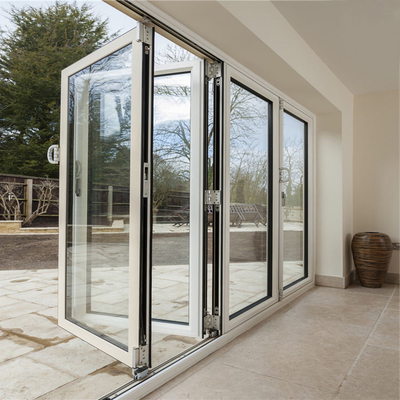 Plastique extérieur UPVC/porte pliante coulissante en verre de PVC protégeant du vent