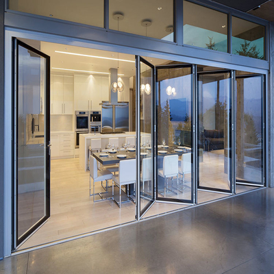 Plastique extérieur UPVC/porte pliante coulissante en verre de PVC protégeant du vent