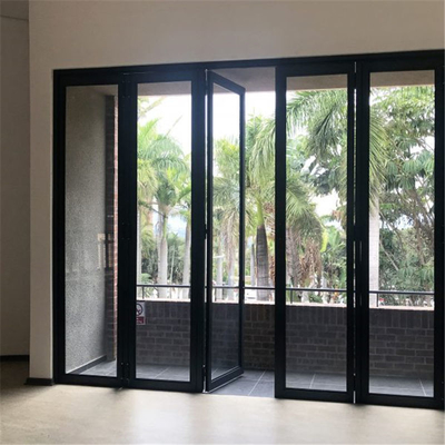 Porte de patio se pliante d'alliage d'aluminium, porte se pliante extérieure de PVC en plastique