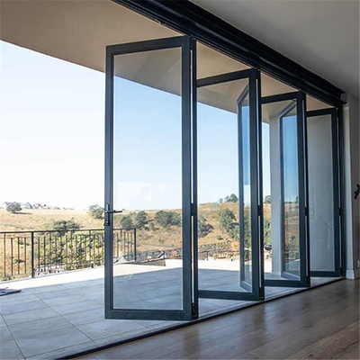 Porte de patio se pliante d'alliage d'aluminium, porte se pliante extérieure de PVC en plastique