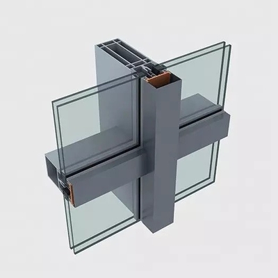 Extérieur en aluminium exposé de mur rideau en verre de cadre de revêtement adapté aux besoins du client