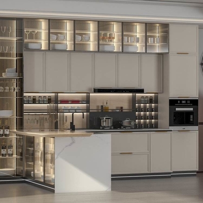 Style minimaliste de style de buffets prêts à l'emploi de luxe d'acier inoxydable