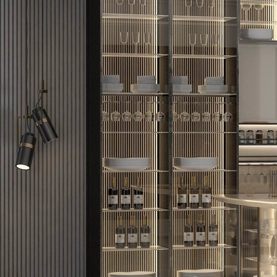 Style minimaliste de style de buffets prêts à l'emploi de luxe d'acier inoxydable