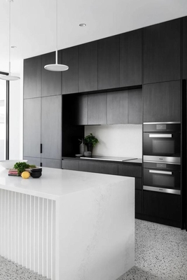 Meubles simples de luxe de Chambre, buffet imperméable de placage noir