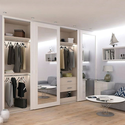 Chambre à coucher à la maison de double cabinet fait sur commande de casier glissant la garde-robe de porte de miroir