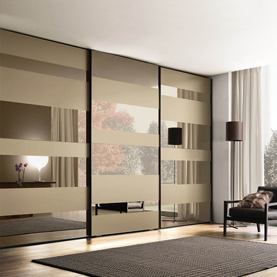 Chambre à coucher à la maison de double cabinet fait sur commande de casier glissant la garde-robe de porte de miroir