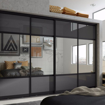 Chambre à coucher à la maison glissant meubles faits sur commande de cabinet de casier de garde-robe de porte de miroir de doubles