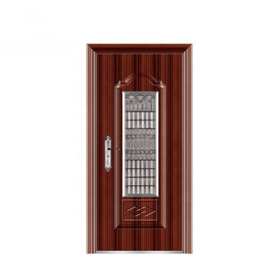 Portes d'entrée en acier de sécurité, porte d'entrée extérieure avec la bande en aluminium