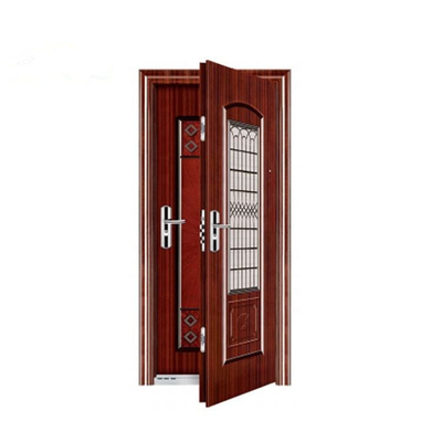Portes d'entrée en acier de sécurité, porte d'entrée extérieure avec la bande en aluminium