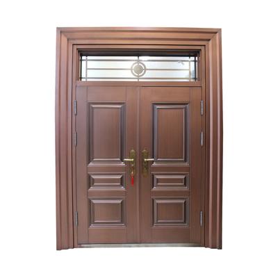 Portes en acier de sécurité d'entrée, double porte d'entrée extérieure de conception moderne