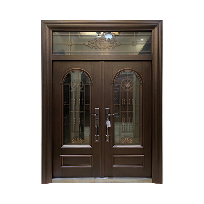 Portes en acier de sécurité d'entrée, double porte d'entrée extérieure de conception moderne