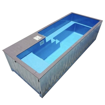 Extérieurs adaptés aux besoins du client colorent 20' 40' piscine de récipient d'expédition avec 2&quot; fenêtre épaisse et escalier en acier