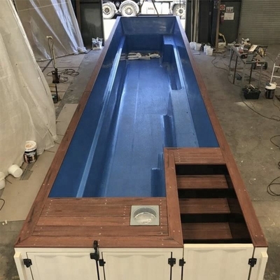 Extérieurs adaptés aux besoins du client colorent 20' 40' piscine de récipient d'expédition avec 2&quot; fenêtre épaisse et escalier en acier