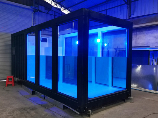 Piscine de récipient de couleur et de matériau adaptée aux besoins du client par norme américaine de l'amérique 20ft 40ft avec la lumière menée par jet d'eau de vague