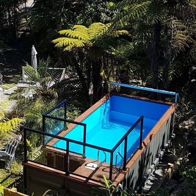 Piscine portative moderne préfabriquée de luxe de récipient avec le mur en verre de haute résistance