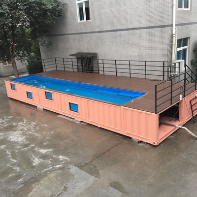 Piscine adaptée aux besoins du client par construction préfabriquée de conteneur de taille et de couleur de 40FT par le matériel en acier avec le système électrique et laissant tomber
