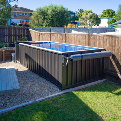 Piscine adaptée aux besoins du client par construction préfabriquée de conteneur de taille et de couleur de 40FT par le matériel en acier avec le système électrique et laissant tomber