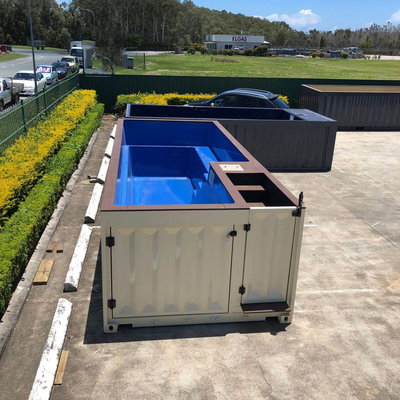 Piscine adaptée aux besoins du client par construction préfabriquée de conteneur de taille et de couleur de 40FT par le matériel en acier avec le système électrique et laissant tomber