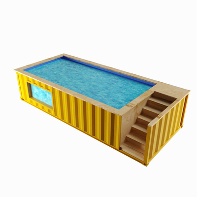 Piscine de récipient de couleur et de matériau adaptée aux besoins du client par norme américaine de l'amérique 20ft 40ft avec la lumière menée par jet d'eau de vague